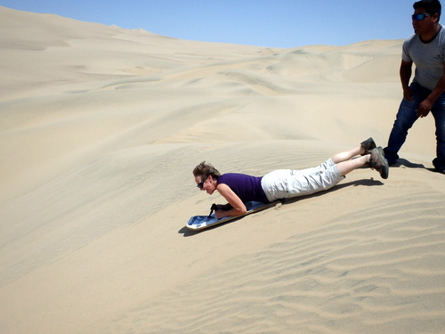 Sand Surfing the Dunes of Huaca China, Peru.